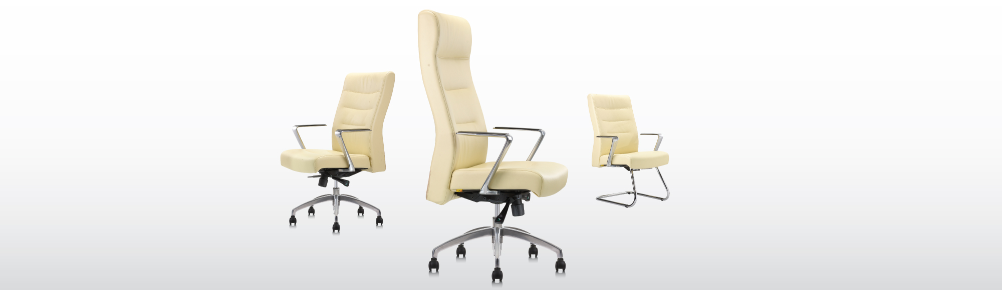 dibo white leather high back swivel chair