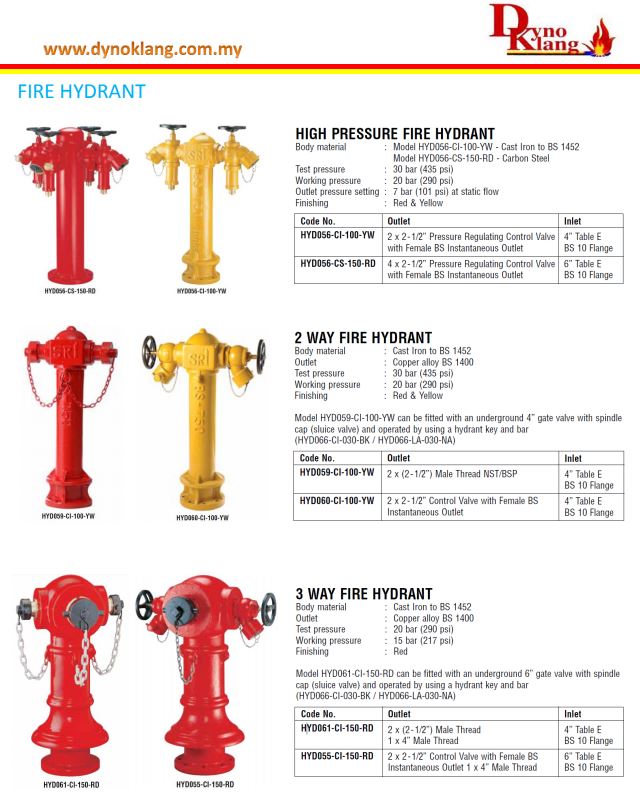 FIRE HYDRANT (DYNO KLANG) Supplier in Malaysia- Price & Review