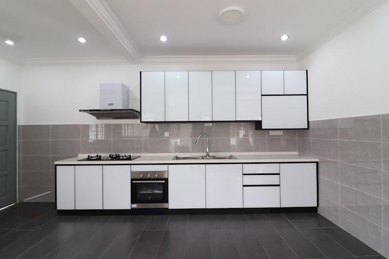 Aluminium Kitchen Cabinet L-Shape Kitchen Design 4G Glass
