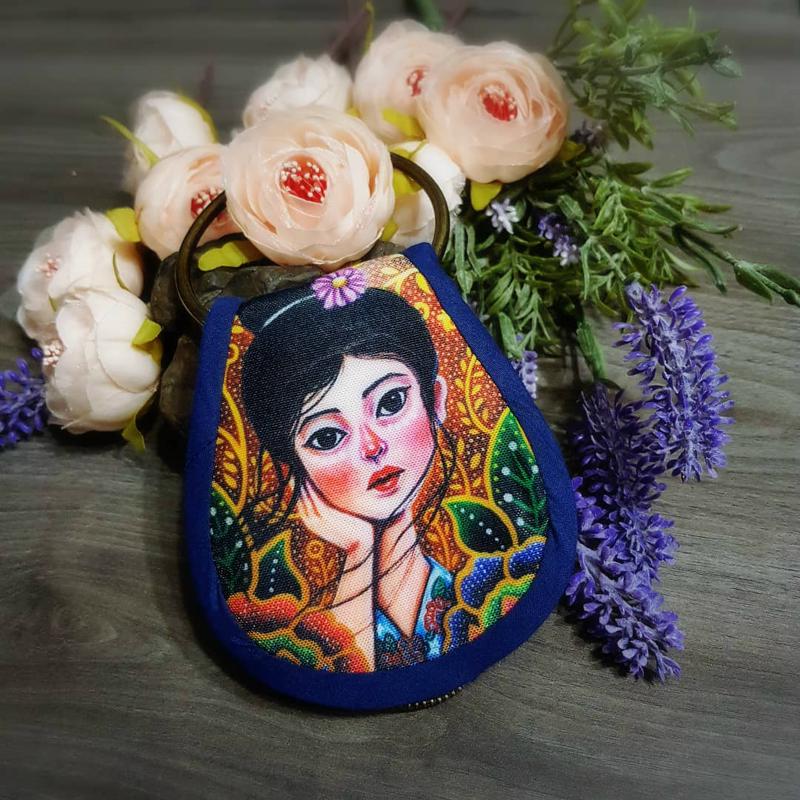 Batik Girl handmade Key Pouch