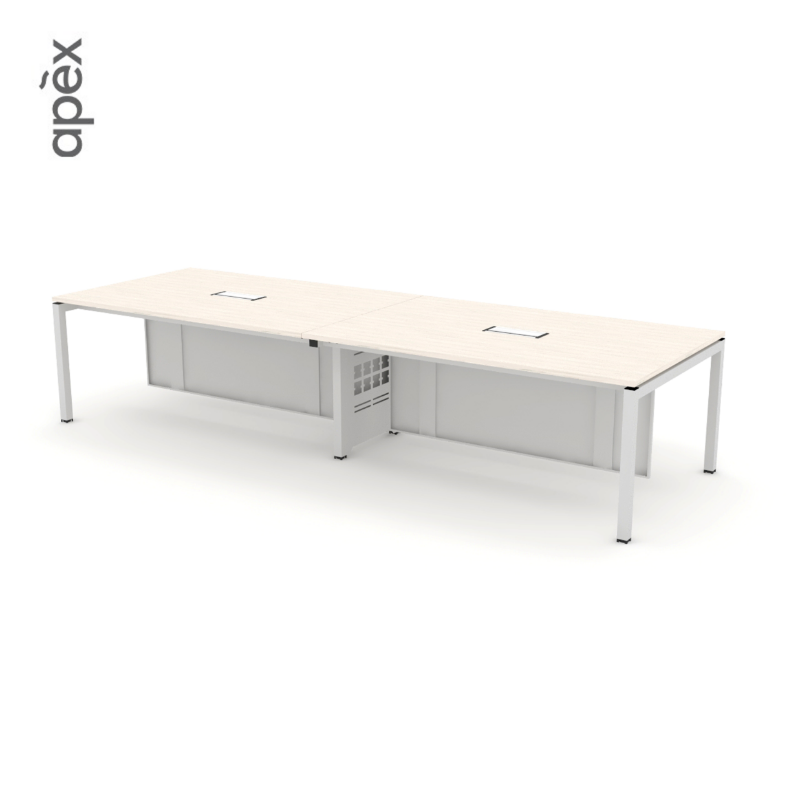 Big 2 Seater Meeting Table with Flipper Casing and Modesty Panel - NEXT Series W-N180X120-M2W-F1
