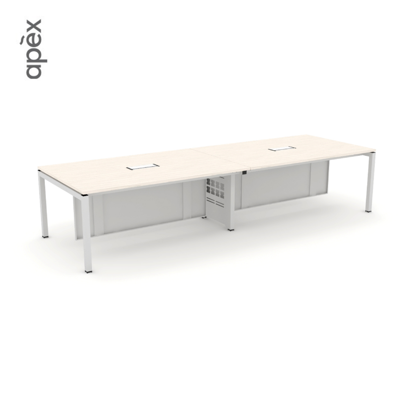 Big 2 Seater Meeting Table with Flipper Casing and Modesty Panel - NEXT Series W-N180X120-M2W-F1