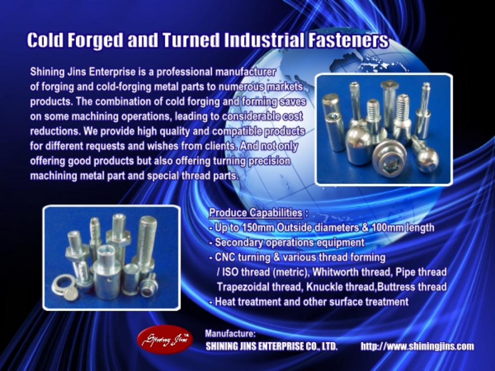 Fastener & Bolt - Cold forged and Turned parts made in Taiwan