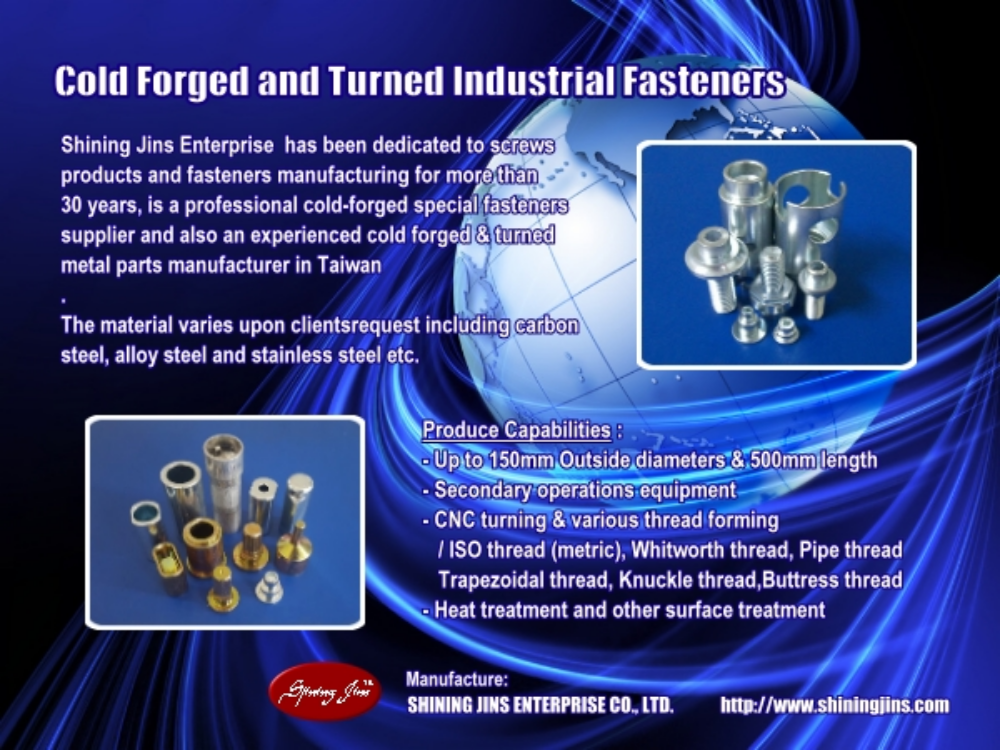 Fastener & Bolt - Cold forged and Turned parts made in Taiwan
