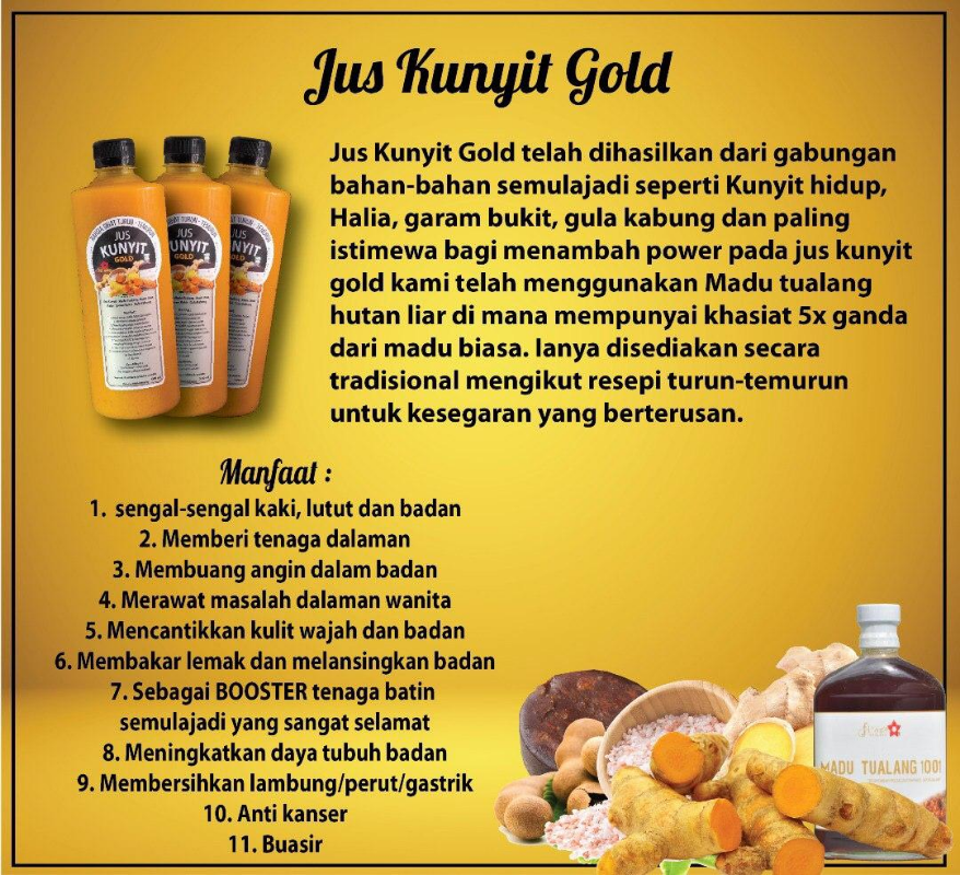 Jus Kunyit Gold (Turmeric concentrate juice)