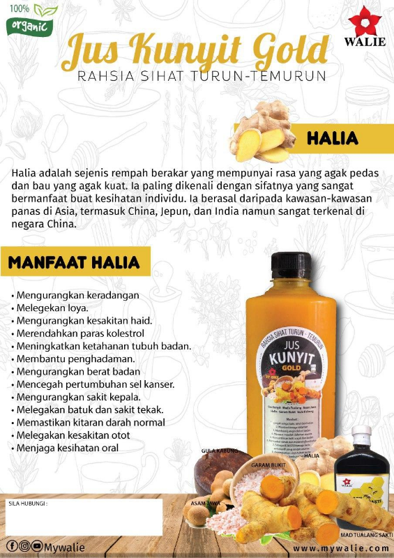 Jus Kunyit Gold (Turmeric concentrate juice)