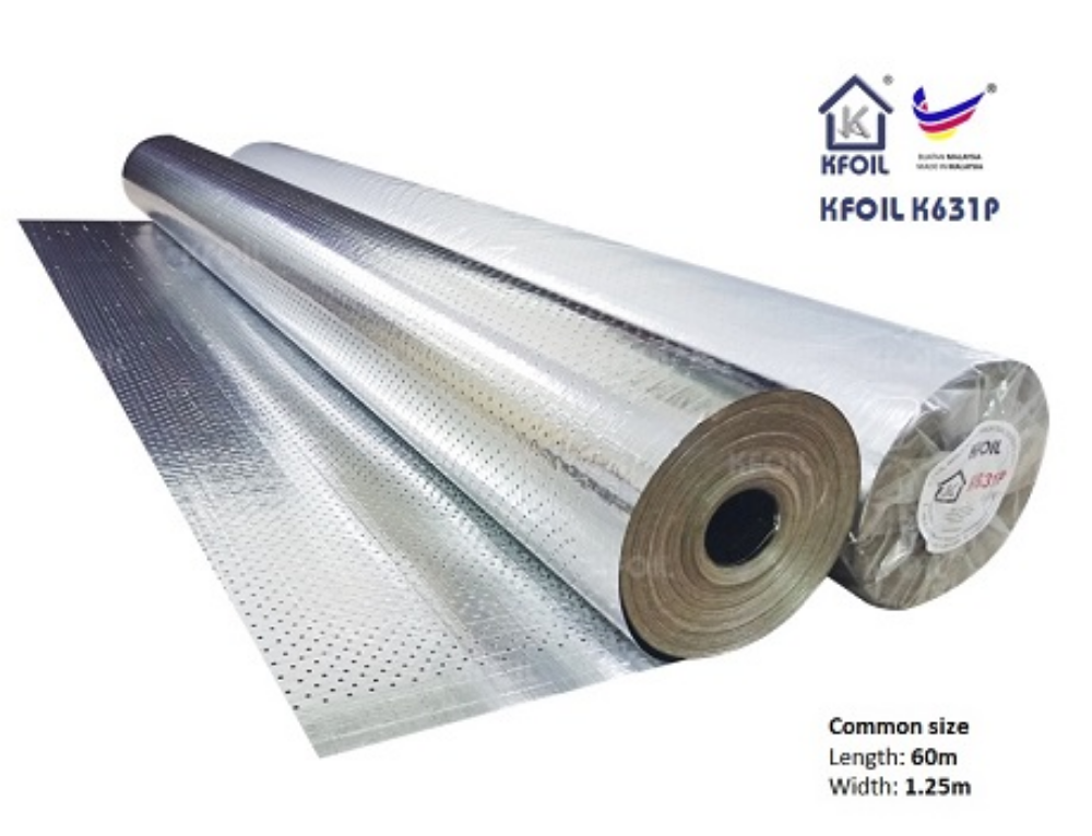 KFoil, Perforated Foil (D/S Perforated 8 Layers Reflective Aluminium Paper Foil, 8x8 Fiberglass Scrim Reinforced) K431P, K731P & K631P