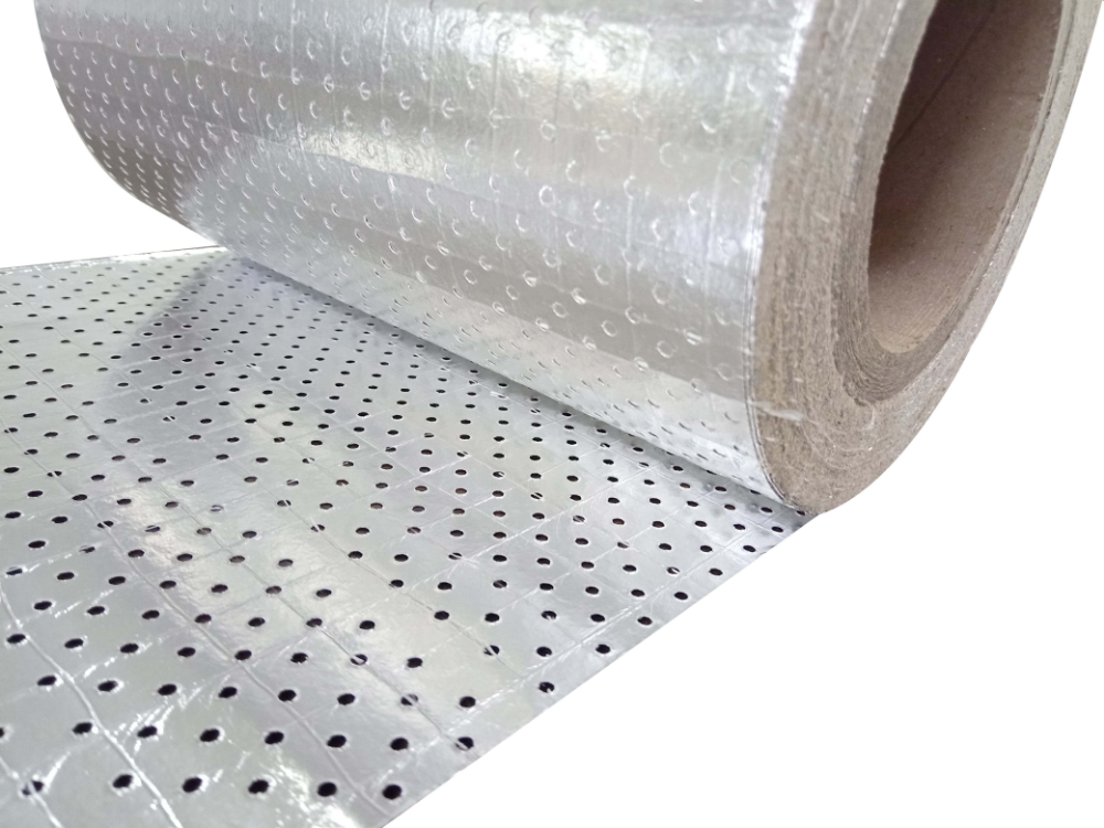 KFoil, Perforated Foil (D/S Perforated 8 Layers Reflective Aluminium Paper Foil, 8x8 Fiberglass Scrim Reinforced) K431P, K731P & K631P