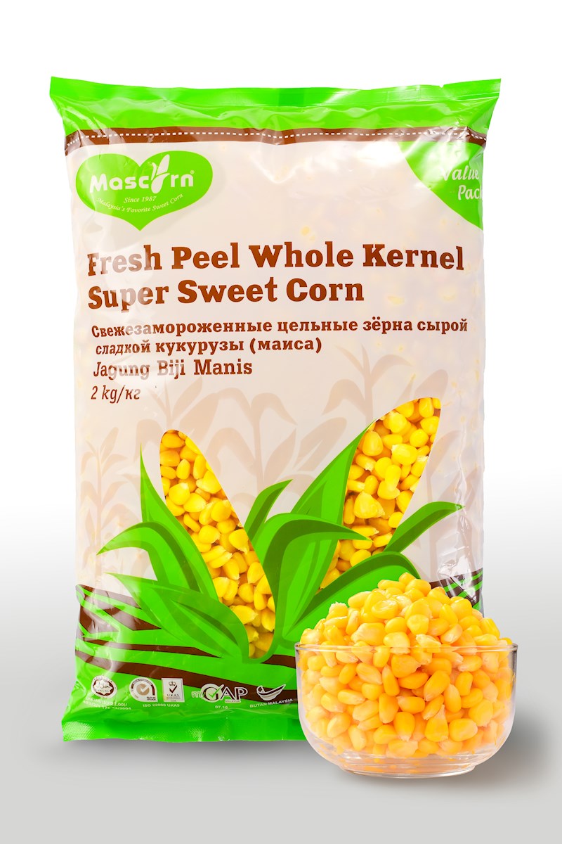 MASCORN Fresh Peel Whole Kernel Corn 2kg (金玉米优质玉米粒 2kg）