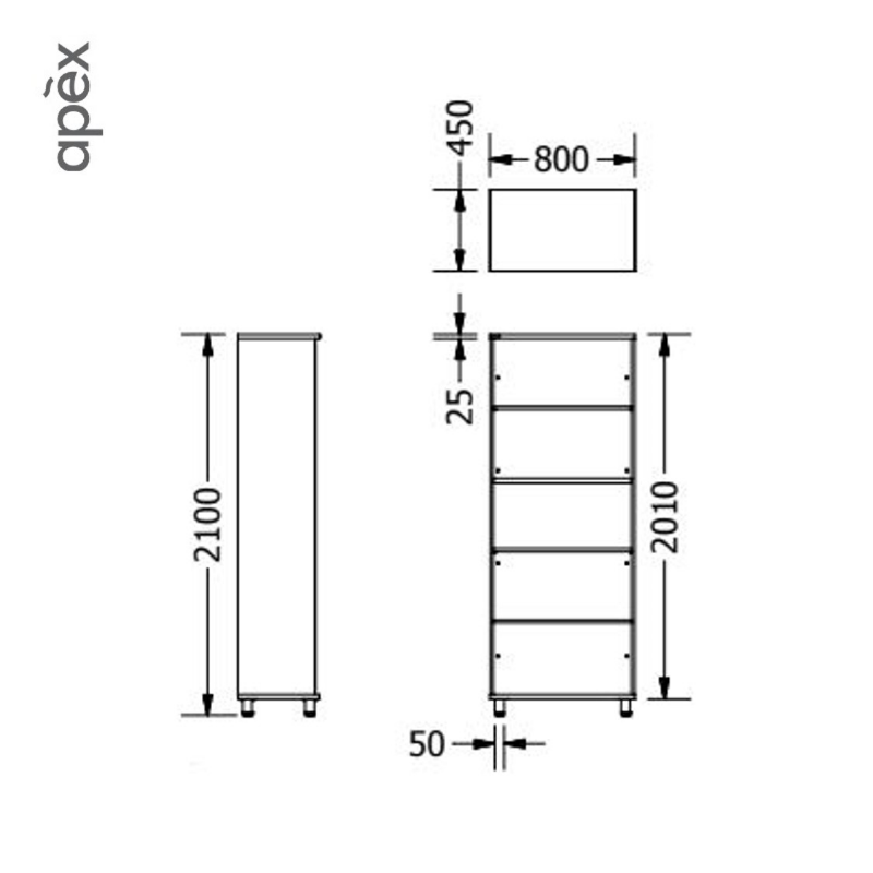 Modern High Office Cabinet - MAX Series