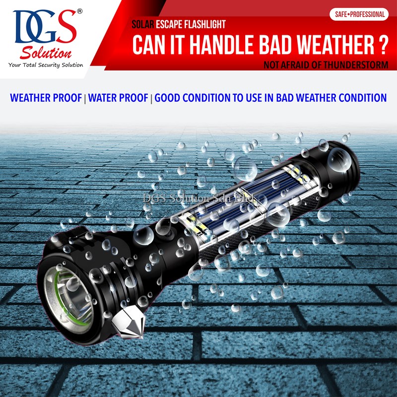 Multi Function Solar Escape Flashlight Torchlight