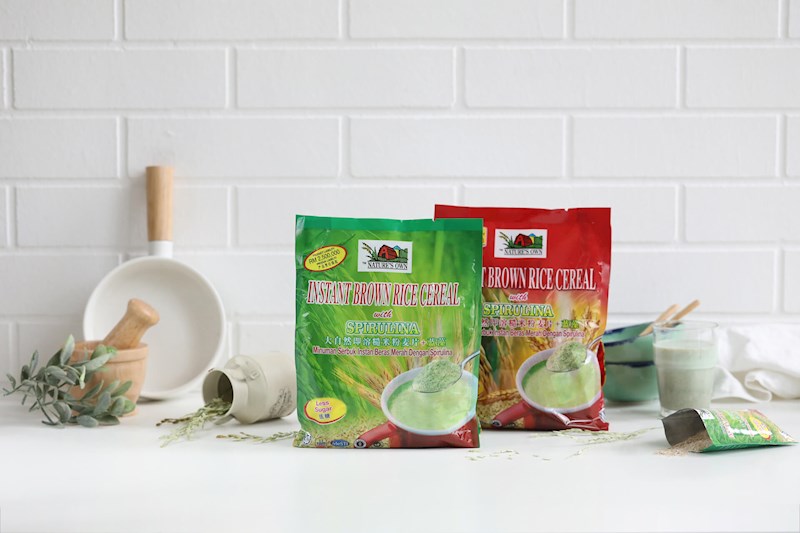 Nature’s Own® Instant Brown Rice Cereal with Spirulina (No Sugar) Bundle Pack x 4 Packs