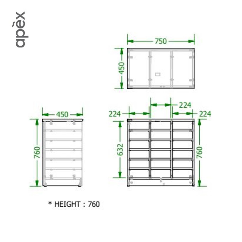 Office Furniture Pigeon Hole Cabinet - METALINK Series
