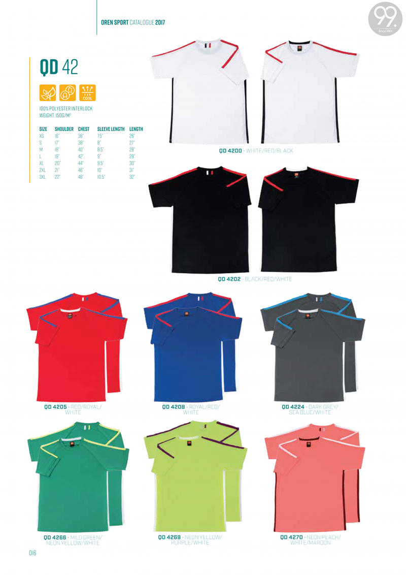Oren Sport Tee (QD42) Supplier in Malaysia- Price & Review