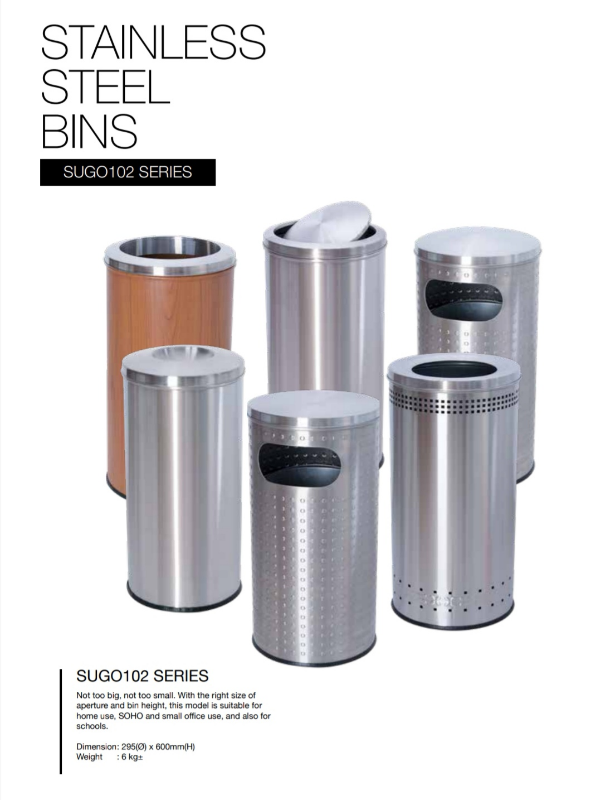 ROUND STAINLESS STEEL BINS ( SMALL & MEDIUM SIZE )