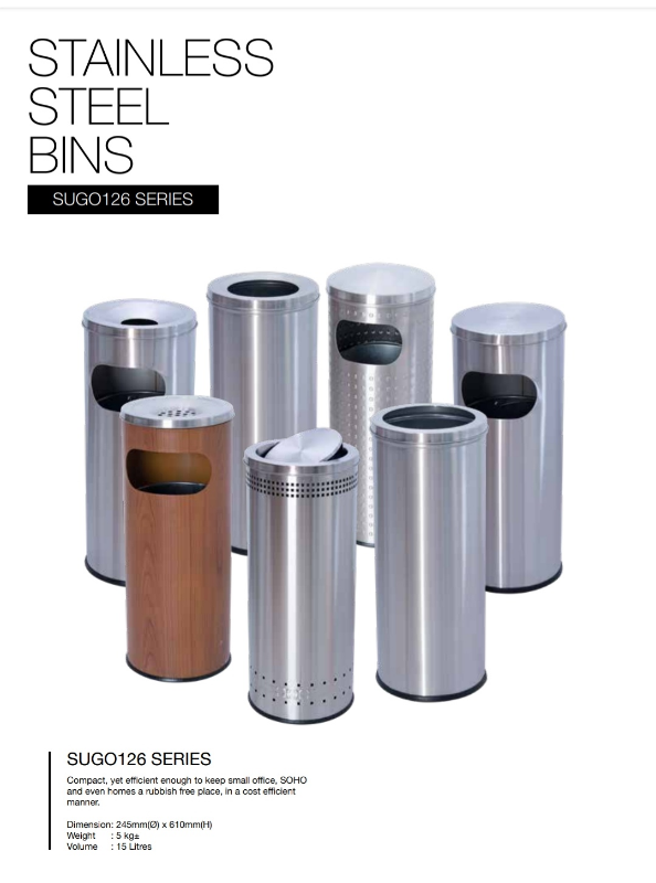 ROUND STAINLESS STEEL BINS ( SMALL & MEDIUM SIZE )