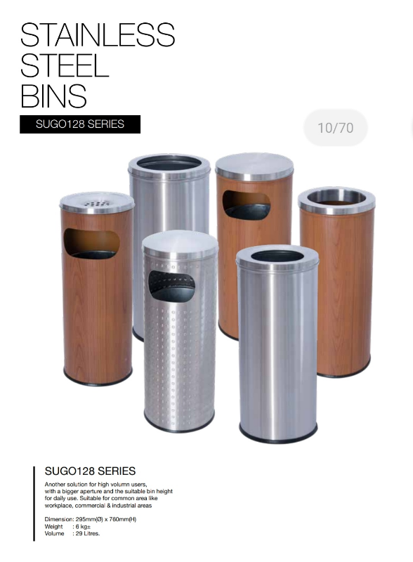 ROUND STAINLESS STEEL BINS ( SMALL & MEDIUM SIZE )