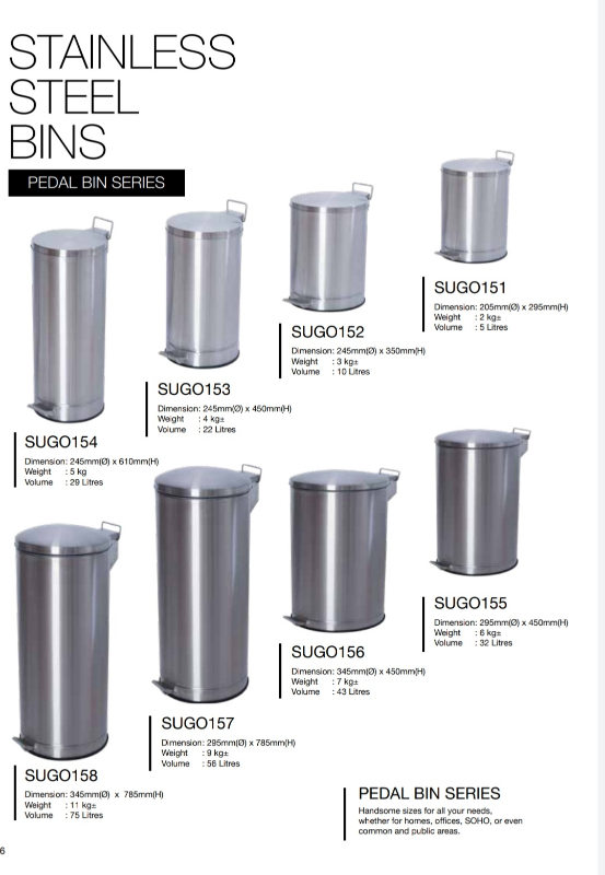 STAINLESS STEEL PEDAL BINS