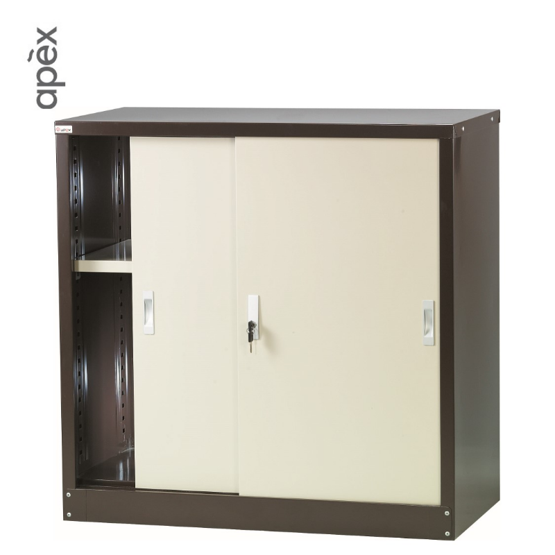 STEEL SERIES - Glass Sliding Door c/w Single Adjustable Shelf ST-110