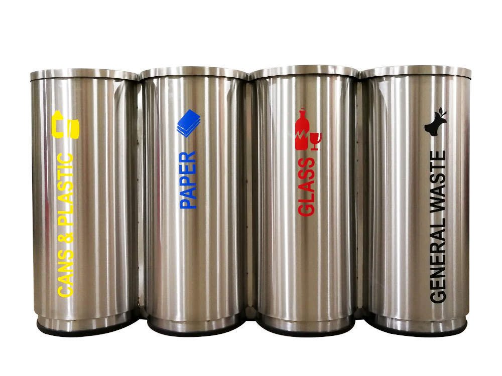 Special Design 4 in 1 Stainless Steel Recycle Bin