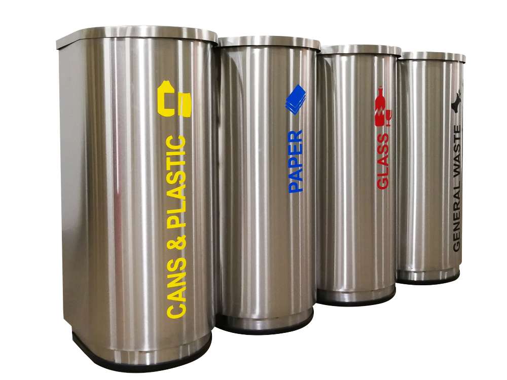 Special Design 4 in 1 Stainless Steel Recycle Bin