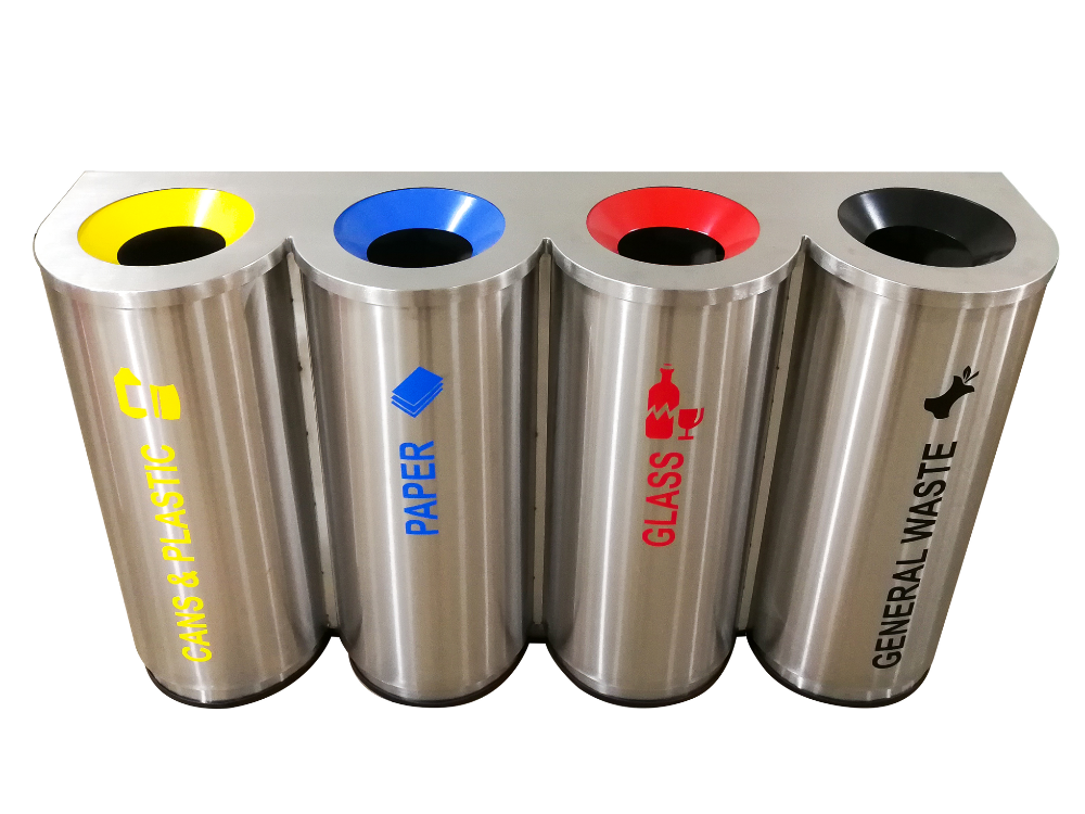 Special Design 4 in 1 Stainless Steel Recycle Bin