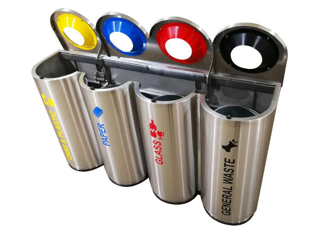 Special Design 4 in 1 Stainless Steel Recycle Bin