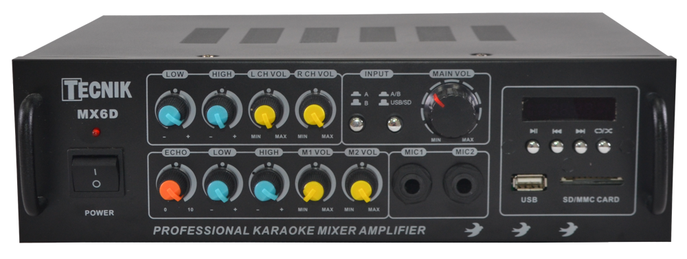 TECNIK MIXER AMP W/USB/SD/DC12 - HEAMTK-MX6D