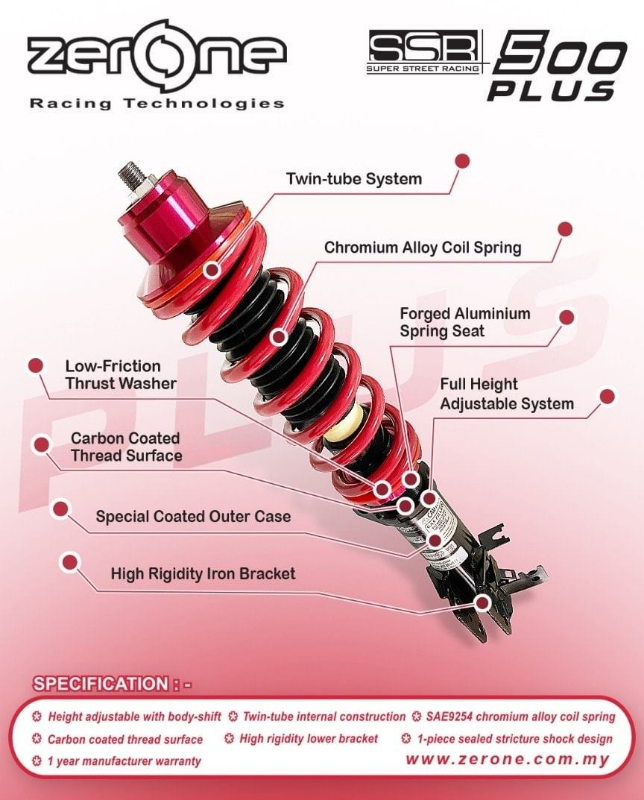 Zerone SSR500 PLUS Adjustable Coilover Kit